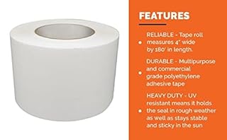 CrawlSpace-DIY Vapor Barrier Tape 4" x 180' - Heavy Duty White Polyethylene Seam Tape for Crawl Space & Basement Encapsulation, Moisture Barrier Seal