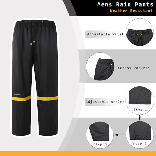 Rain Suits for Men Waterproof Hooded Jacket and Pants Breathable Rain Coats Rain Gear for Outdoor Activity and Work3