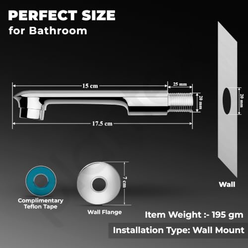 Image of Plantex Bath Tub Spout with Wall Flange /Single Lever Spout /High Flow Tap for Bathroom /Kitchen - (Chrome)