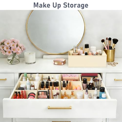 DIMJ 12Pack Foldable Drawer Organisers – Fabric Storage Boxes for Wardrobe, Bedroom Drawers & Family Home Organisation, Neutral Drawer Dividers for Socks, Underwear & Daily Storage - Image 6