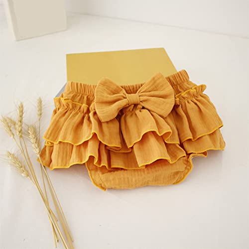 Newborn Baby Girls Soft Cotton Gauze Ruffle Mini Skirt with Shorts Toddler Kids Girls Summer Skorts Cute Athletic3