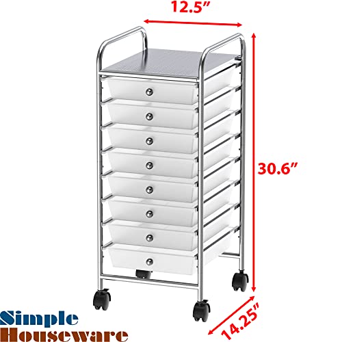 Simplehouseware 8-Drawers Rolling Storage Cart, Chrome #TOP6