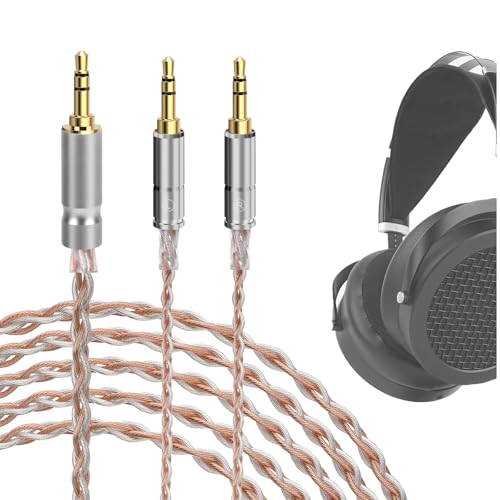 Câble audio double mâle 3.5mm Apollo tresse cuivre argent compatible HIFIMAN SUSVARA