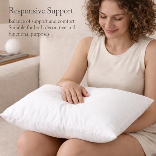 Image of puredown 20x20 Feather Down Pillow Insert, 1 Pack Throw Pillow Insert for Couch, Chairs, Office, Apartments