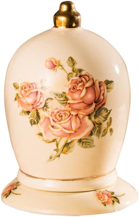 Vintage Gold Rose Ceramic Toothpick Holder Living Room Dining Table Decoration Box