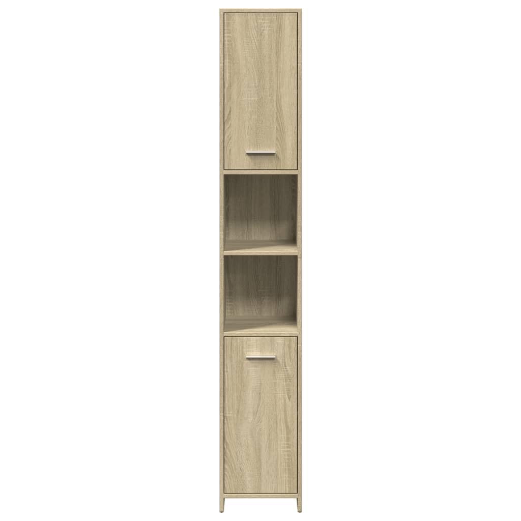 Armario de Baño vidaXL Madera contrachapada Color Roble 30x30x183,5 cm, Armario de Almacenamiento de Baño