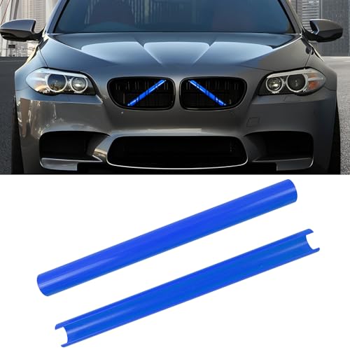 Image of V Brace Wrap Covers Compatible with BMW Grille Inserts StripesWrap | Blue Grill Inserts Compatible with BMW 5 Series F10 /6 Series F06 /7 Series F01 /X1 F48 / X2 F39 F13 Accessories
