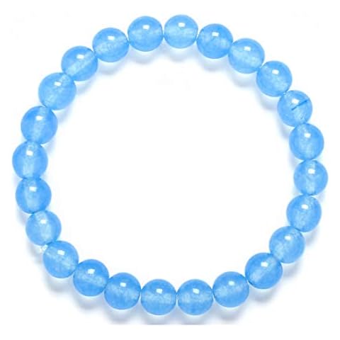 Hamoery Men Women 8mm Beads Bracelet Stone Agate Elastic Bracelet Bangle Cover