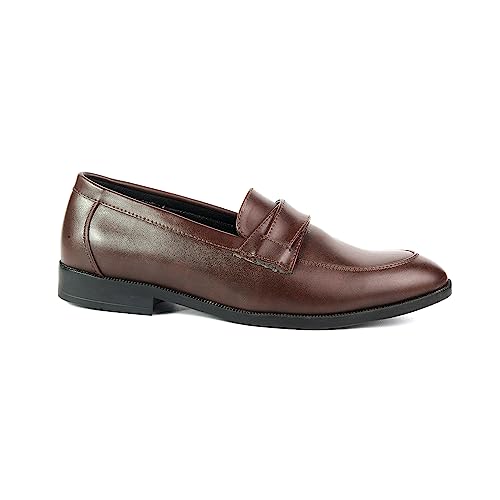 Image of BRATVA 1008 Men's Loafers & Moccasins Shoes with Synthetic Leather Upper & Leather Lining in Colour Black /Brown /TAN for Men