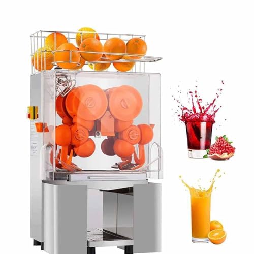 Exprimidor De Naranjas 120 W Acero Inoxidable,Exprimidor De Cítricos Para 20 Naranjas Por Minuto,Con Caja De Filtro Extraíble,2 Recipientes Recolectores Cáscaras,Rendimiento Jugo 80%