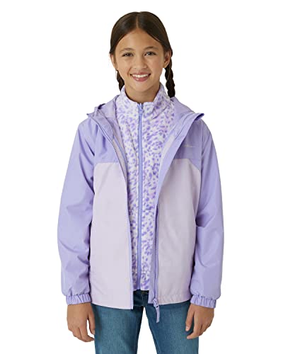 Eddie Bauer Girls' Rain Jacket - Lone Peak Waterproof 3 In 1 Insulated Windbreaker Coat With Removable Fleece Lining (5-20), Size 5-6, Lavander #TOP11