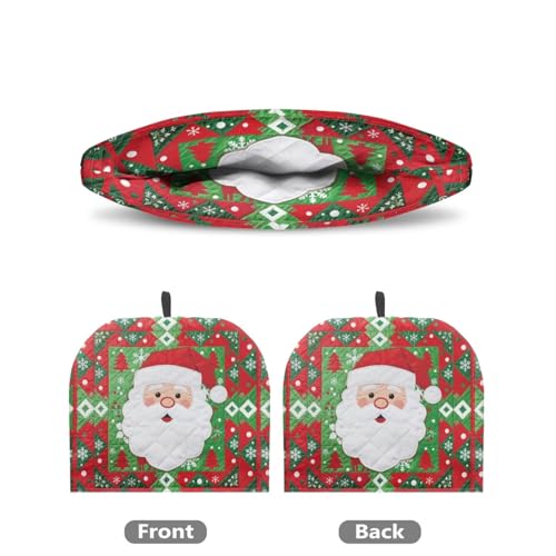 Image of Santa Claus Print Large Tea Cozy for Teapot Thick Tea Pot Cover Home Kitchen Decoration Insulated Teapot Cozy Dust Kitchen Accessories