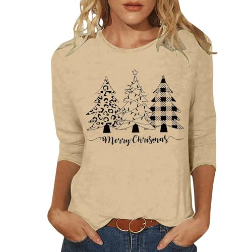 Weihnachtspullover Damen, Weihnachtspulli mit Tannenbaum Muster,...