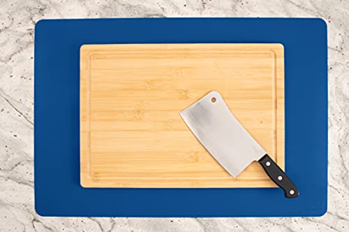 Image of GASARE, Set of 2, Extra Large, Thick, Silicone Mats for Kitchen Counter, Heat Resistant Mats, Countertop Protector, Non-Slip, Easy to Clean, 25 x 17 Inches x 1.4mm, Blue