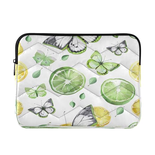 Funda para portátil 13-14 pulgadas impermeable con diseño de mariposas limón