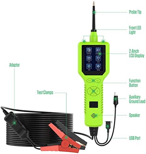 PLAYOCCAR 9-30V Circuit Tester Probe Kit with Oscilloscope Function, 12V 24V Automotive Electrical System Components Test Tool for Motorcycle, Cars, Boat, etc.