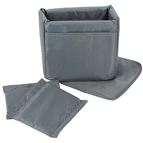 GenialES Organizador Acolchado Protector Antichoques para Cámaras SLR DSLR Bridge CSC con 2 Separadores Desmontables para Bolso Morral Viajes Grís 19*19*10cm