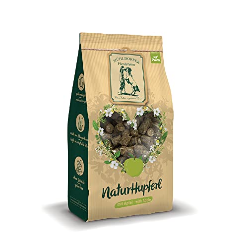 Mühldorfer NaturHupferl Apfel - 1 kg - Gesunde Leckerli für Pferde - Getreidefrei - Ohne Melasse und Zusatzstoffe