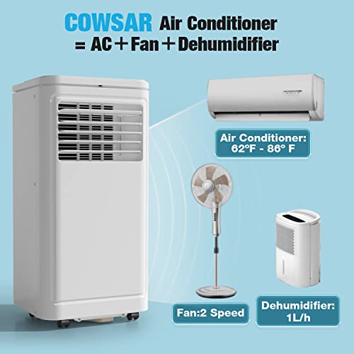 Cowsar Portable Air Conditioner 8000Btu 4-In-1 Air Conditioner Portable For Room Cooling Up 200Sq.ft. 24 Timer Stand Up Air Conditioner ＜53Db Air Conditioner #TOP4