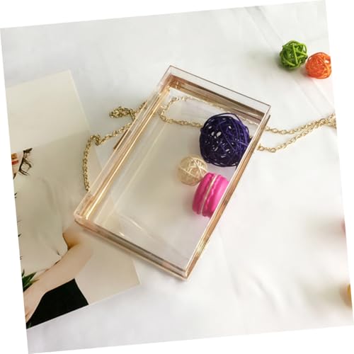 1pc Acrylic Chain Crossbody Bag for Women Transparent Evening Bag Detachable Strap Stylish Square Handbag for Parties and Banquets Lightweight and Easy to Clean2