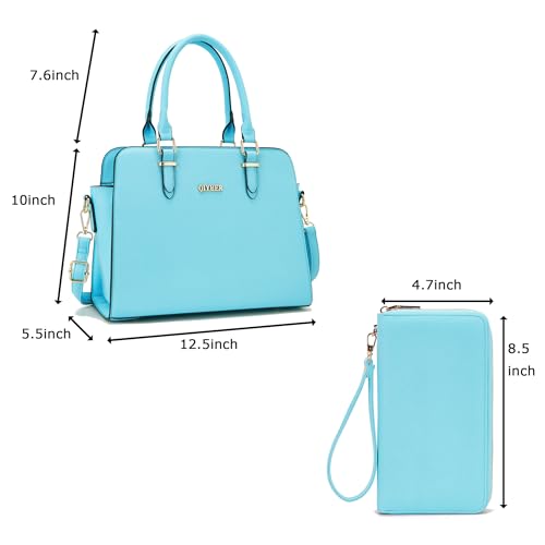 Image of Qiyuer Satchel Purses For Women Handbag And Wallet Set Tote Bag | Premium Vegan Leather,Matching Wallet,RFID Blocking,Work,Casual