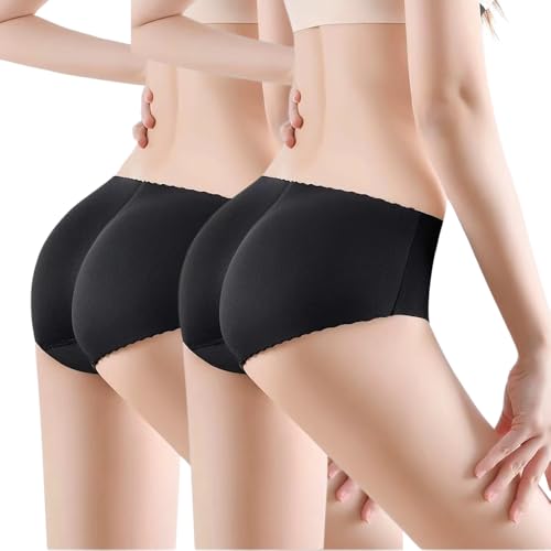 Image of Women's 2pcs Butt Lifter Padded Panties High Waisted Hip Enhancer Shapewear Seamless Control Boy Shorts