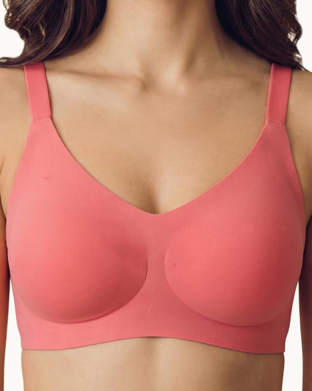 Image of Tweens Cotton Padded Bonded Bra for Women | Full Coverage Wire-Free Bra | Seamless No-Dig Comfort | Breathable Cotton | Elastic-Free Bottom Band & Side Wings | Pack of 1|