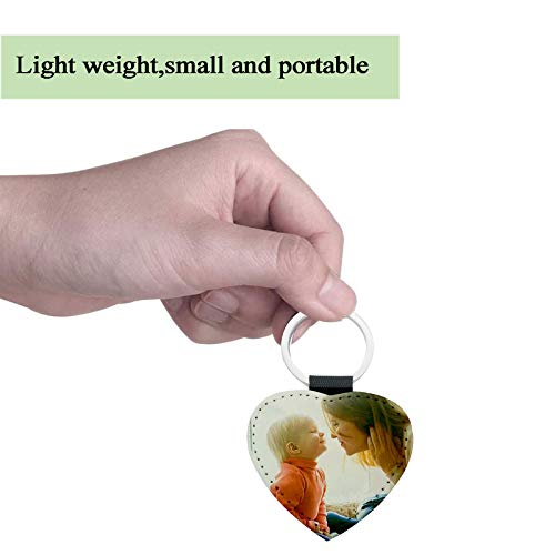 Image of 12 Pcs Sublimation Blank Keychains,PU Leather White Keychains Ornament Pendants for Man Women Crafts Heat Transfer