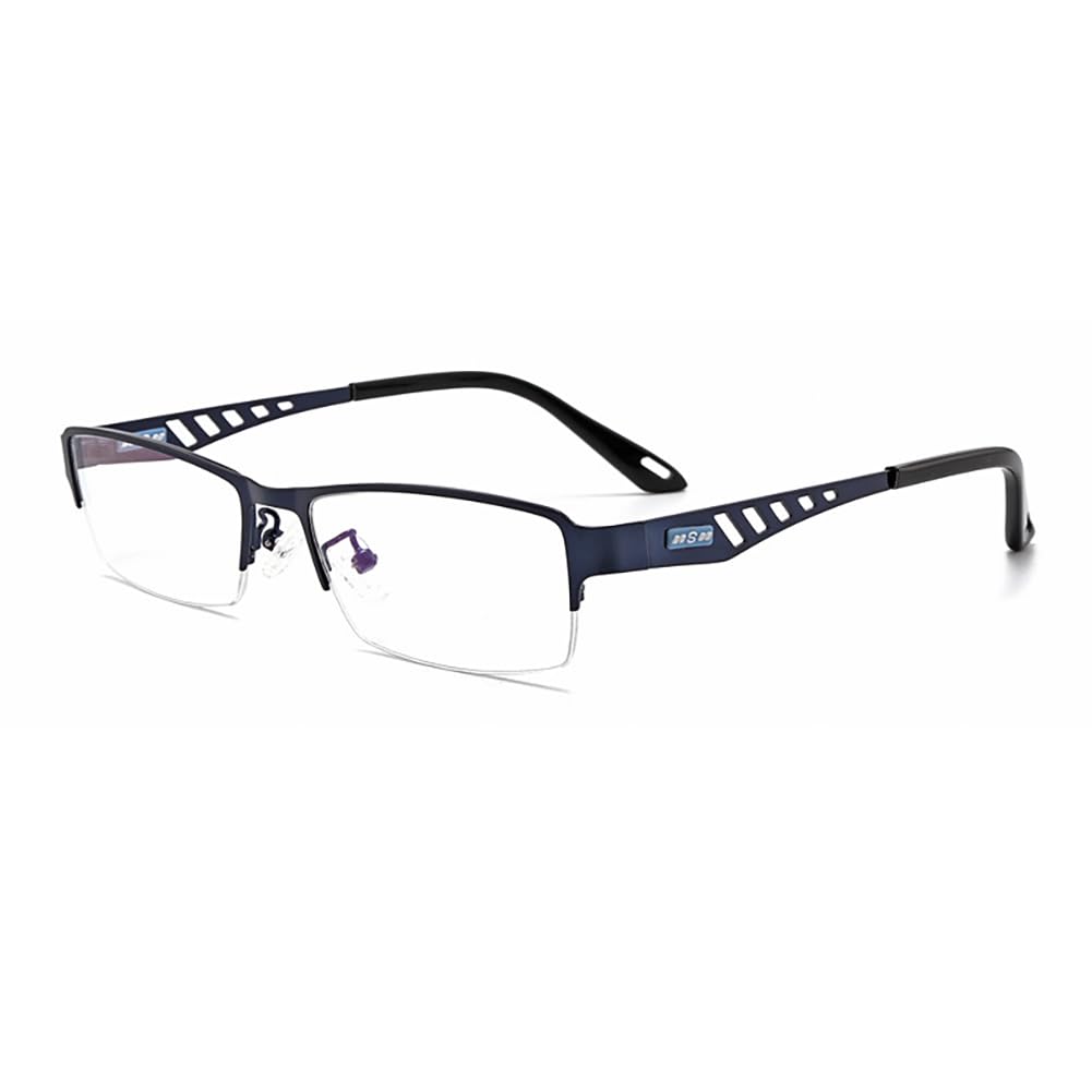 JIETIAN Herren Smart Progressive Multifocal HD Anti Blue Light Reader, 1.56 Aspheric Resin Lens Brillengläser,Blau,+2.5