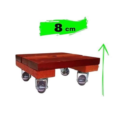 Suporte Vaso Plantas 20cm Roda Rodizio Giratorio Cristal Quadrado