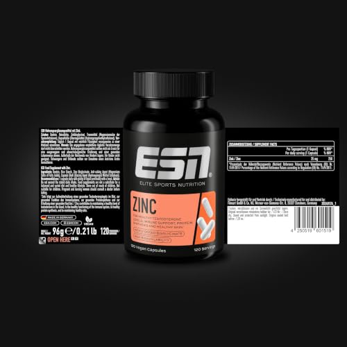 ESN Zinc, 120 Kapseln, Zinkbisglycinat, 25 mg Zink pro Kapsel, vegan
