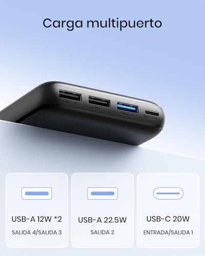 A ADDTOP Power Bank 20000mAh - 22.5W Bateria Externa Carga Rapida con USB C - PD 3.0 QC 4.0 Bateria Portatil con 4 Salidas - Cargador Portátil con Pantalla LED para Teléfono Tabletas - imagen 4