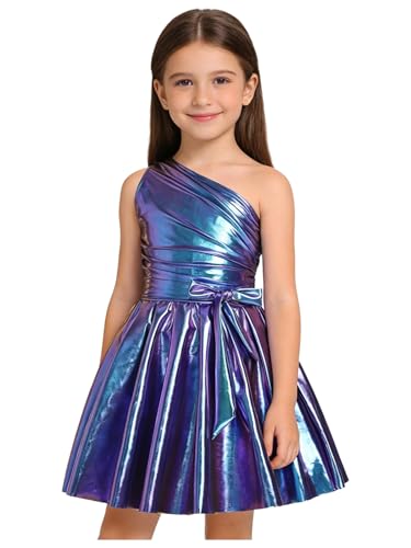 Robe princesse fille cérémonie au design épuré et jupe trapèze plissée haut de gamme