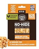 Earth Animal No-Hide Stix Chicken Recipe Natural Rawhide Alternative Dog & Cat Chews - 40 Count Extra Value Pack