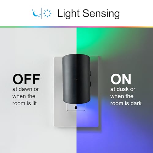 Image of GE Plug in Night Light with Directional Accent Lighting, Dusk to Dawn Sensor for Automatic Light, Dimmable Color Changing Mood Lighting, LED Wall Sconce for Bedrooms, 1 Pack