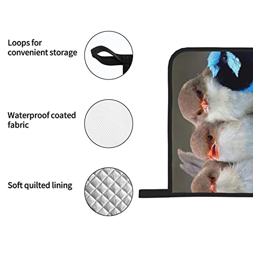 Four Birds Printed Oven Mitts And Pot Holders Heat Resistant Potholders Oven Gloves And Pad For Baking Kitchen Grilling - 4 Set #TOP6