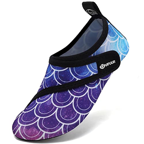 Vifuur Kids Water Shoes Girls Boys Quick Dry Aqua Socks For Beach Swim Outdoor Sports Fish Scale 26/27 #TOP28
