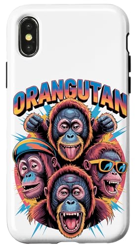 90s Vintage Orangutan Orangután Orangutanes Carcasa para iPhone X/XS
