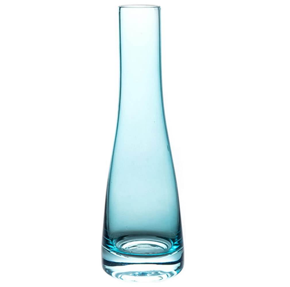 VASANA Jarrón de vidrio soplado hecho a mano, jarrón de cristal transparente, jarrón de un solo tallo para decoración del hogar y la oficina, centro de mesa para bodas, fiestas y eventos
