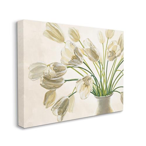Image of Stupell Industries 'Tranquil White Tulip Bouquet'| Canvas Art | Stupell Industries | 20 x 16 Inches, Easy to Hang and Sturdy, Made in USA, by Eva Barberini
