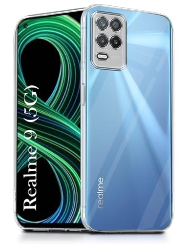 Image of Jkobi Back Cover for Realme 9 5G (Silicone Clear Shockproof Case with Camera Protection | Soft and Flexible | Transparent)