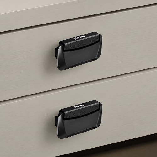 Image of Plantex Drawer Kadi /3 Inch Chest Handle for Drawer /Rectangular Cabinet Kadi /Pull-Push Kadi for Home /Office Drawer - Pack of 2 (DTK-295, Black)