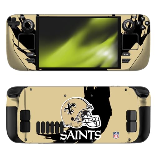 Autocollant Steam Deck OLED NFL pour jouer aux couleurs des New Orleans Saints