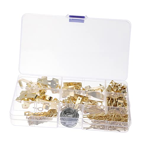Image of Picture Hanging Kit 220 Pcs Set Picture Hanger Nails Hooks Drywall Hangers Wall Brackets for Hanging