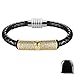 Produktbild Neueste 4 Farben Verschluss Mode Micro Pave Zirkon   Punk Man Leder Armband Schädel für Männer, Goldfarbe, 19cm