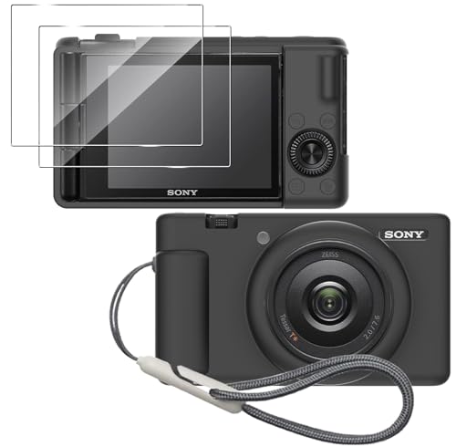 Tedubax Silicone Case for Sony ZV-1F/ ZV-1 II/ZV-1M2 Digital Camera with 2PCS Screen Protector and a Lanyard Sony ZV-1 II case- Black