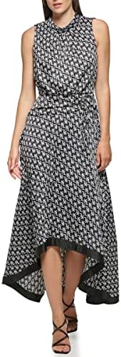 Karl Lagerfeld Paris Women’s Blak and White High-Low Maxi Dress