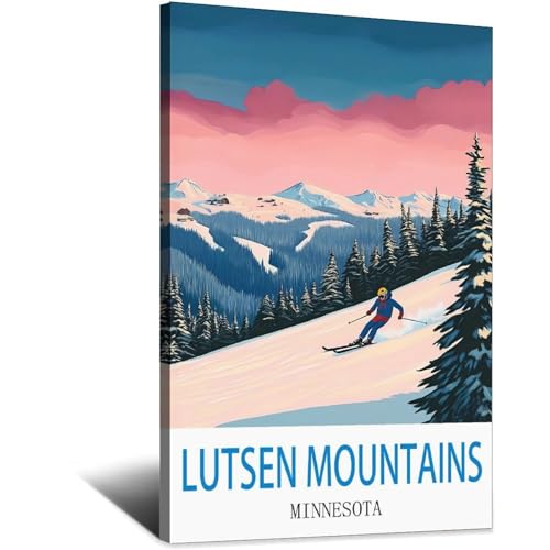Affiche Lutsen Mountains Minnesota 20x30 cm décoration de style voyage vintage LNBIAND
