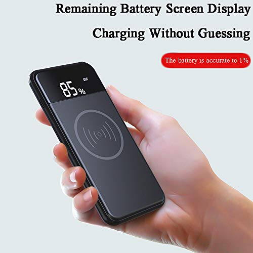 Batería externa 10000mAh con cargador inalámbrico Qi y pantalla LED para iPhone y Galaxy 6