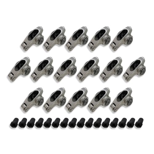 IMOOA 16pcs Roller Rocker Arms 1.6 Ratio 3/8' Stud For Chevy SBC 265 283 305 327 350 400 Stainless Steel